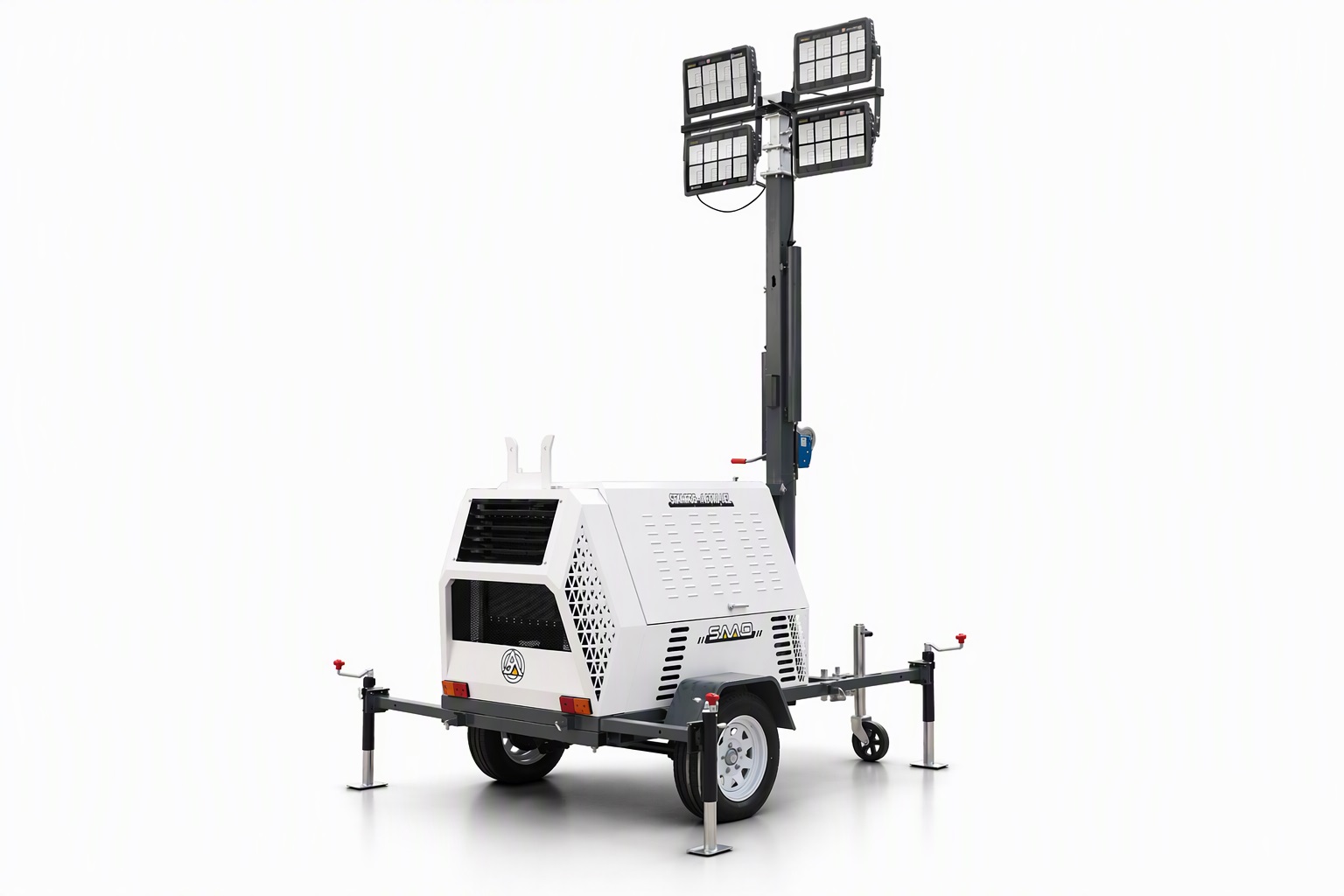 Tour d'éclairage LED mobile diesel de 4,5 kW avec mât de 7 m